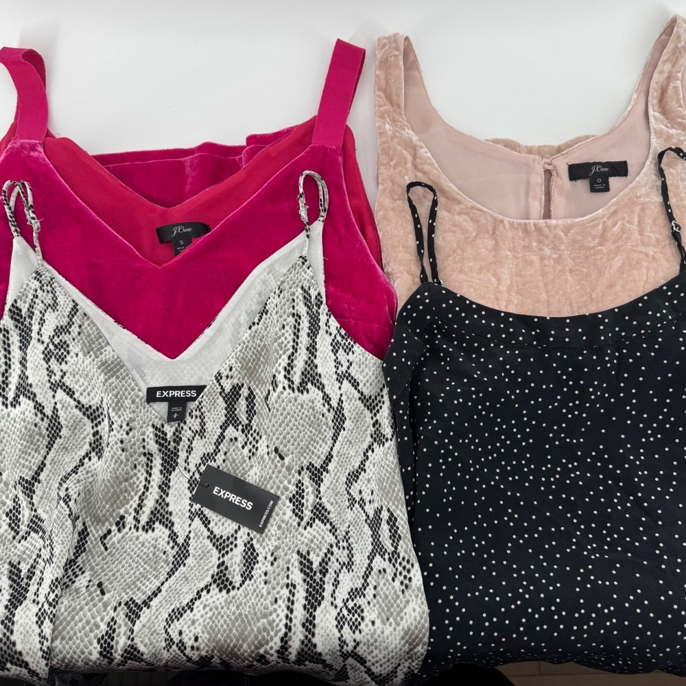 J. Crew Madewell Express Cami Tops Women XS/S Multicolor Velvet Snake Polka Dot